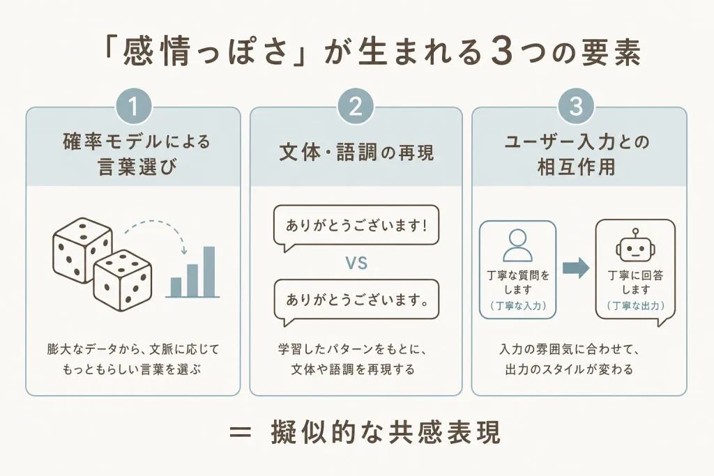 「感情っぽさ」が生まれる3つの要素