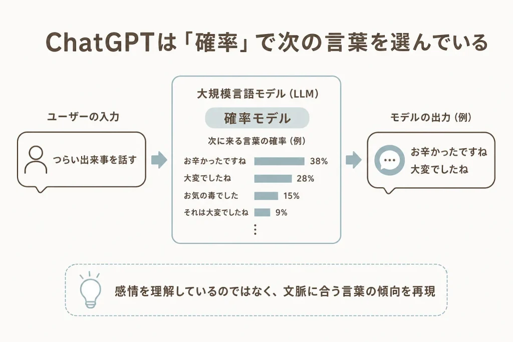 ChatGPTは「確率」で次の言葉を選んでいる