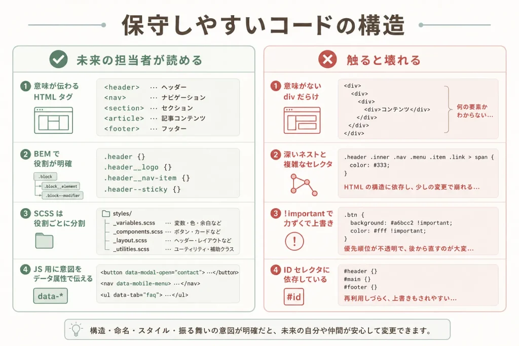 保守しやすいコードの構造